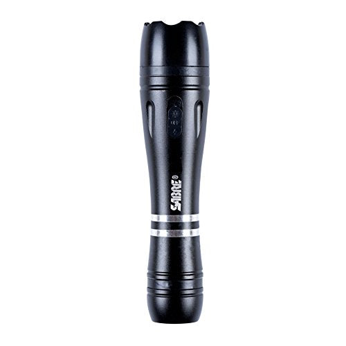 SABRE 2-in-1 Tactical Stun Gun with LED Flashlight, Self Defense Stun Gun with 2.517 µC Charge Produces Intolerable Pain, 130 Lumen LED Light, Safety Switch, Belt Holster, Rechargeable Battery