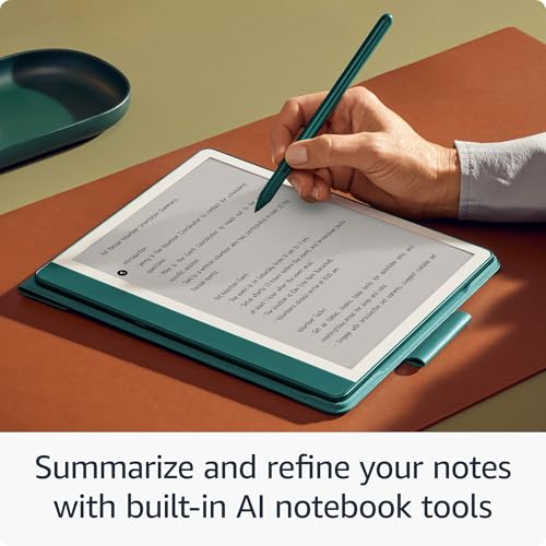 New Amazon Kindle Scribe (64GB) - Redesigned display with uniform borders. Now write directly on books and documents. With built-in notebook summarization. Includes Premium Pen - Tungsten