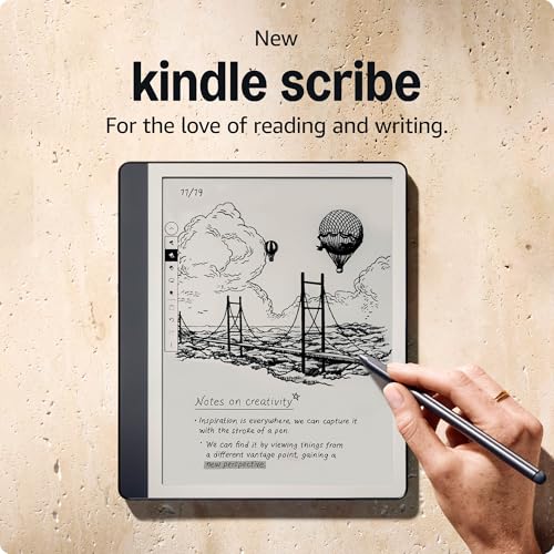 New Amazon Kindle Scribe (64GB) - Redesigned display with uniform borders. Now write directly on books and documents. With built-in notebook summarization. Includes Premium Pen - Tungsten