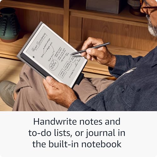 New Amazon Kindle Scribe (64GB) - Redesigned display with uniform borders. Now write directly on books and documents. With built-in notebook summarization. Includes Premium Pen - Tungsten