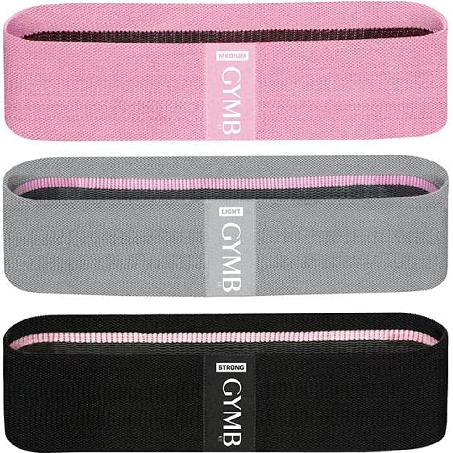 Gymbee Premium Resistance Bands for Working Out - Exercise Bands to Workout Glutes, Thighs, Legs - Non Slip Cloth Booty Bands for Gym and Home Fitness, Yoga, Strength, Pilates for Men/Women - 3 Levels